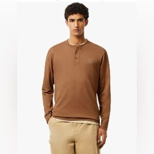 Lacoste Men's Tan Long Sleeve Henley